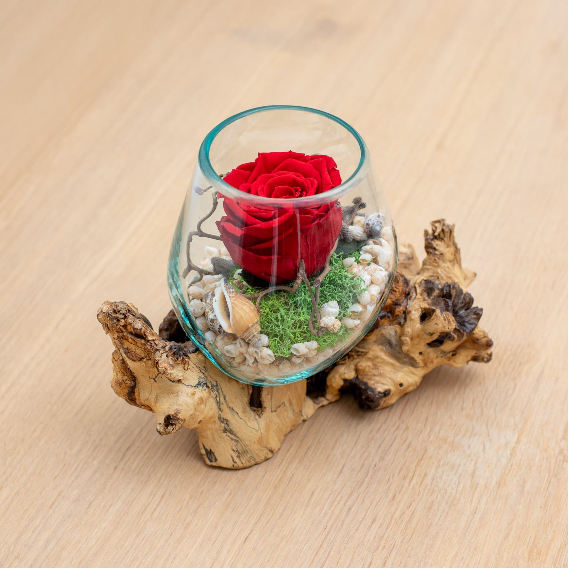 Decorative Balinese vase with rose