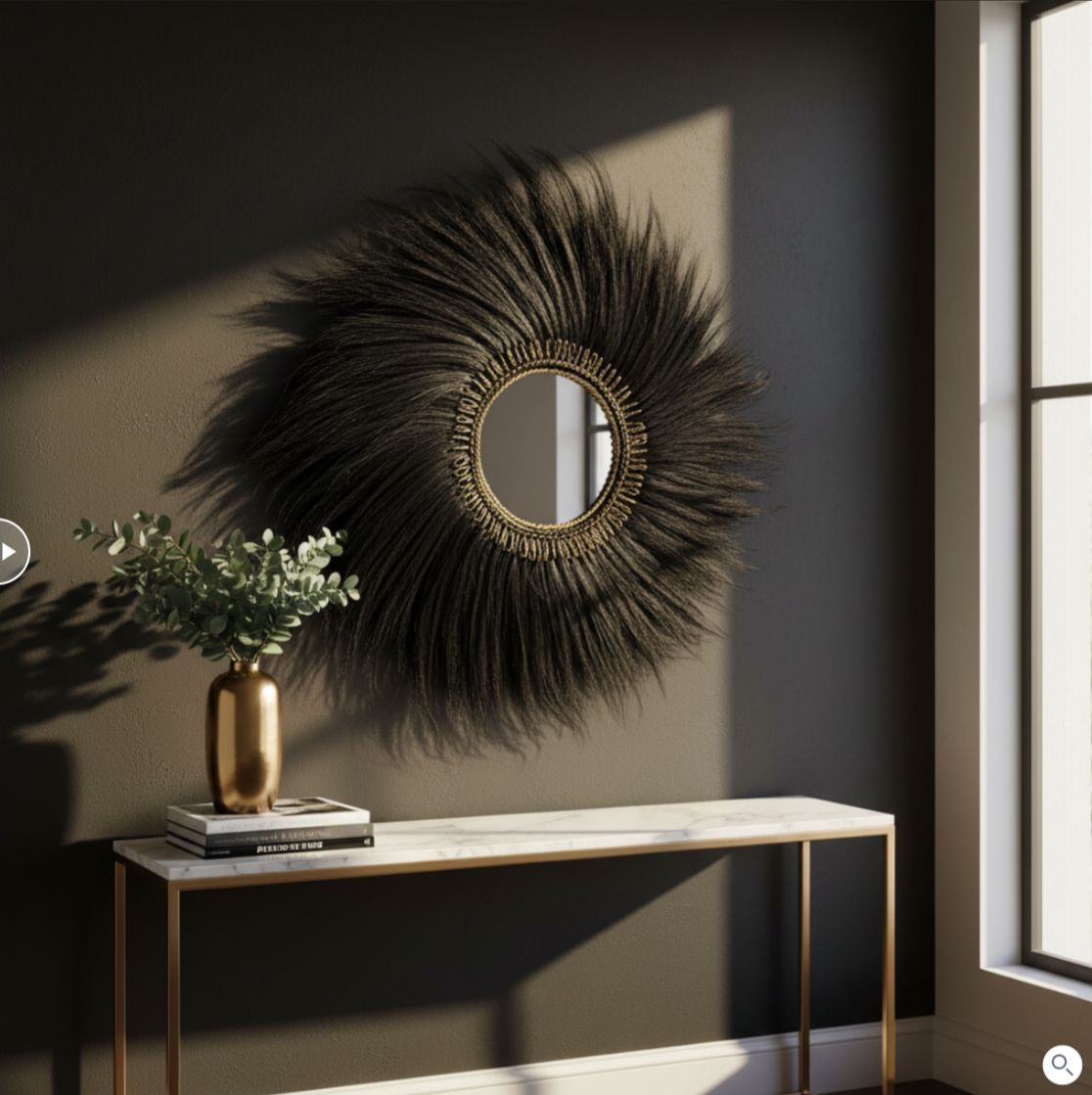 Dekoratyvinis sieninis veidrodis „Black Sun“